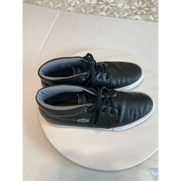 Lacoste Asparta High Top. Pebbled black leather, black. Men’s 10. Izod Alligator - Picture 8 of 11